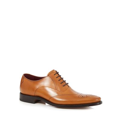 Loake Big and tall tan leather lace up shoes